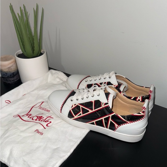 Christian Louboutin Leather Colorblock Pattern Sneakers Men's Size: 16EU 49